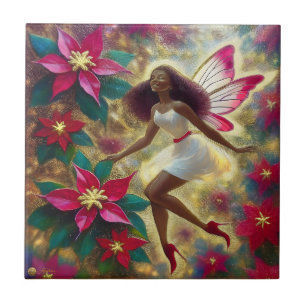 Christmas Fairy Collection - Auburn Natural Hair Ceramic Tile