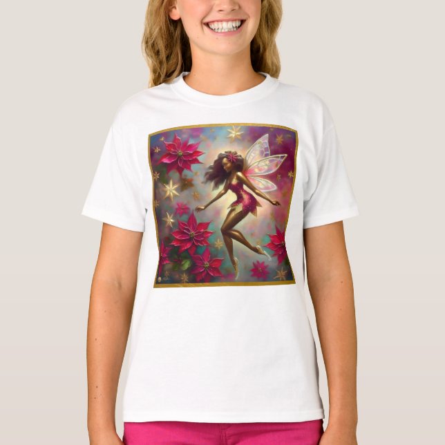 Christmas Fairy Collection - Brown Natural Hair T-Shirt (Front)