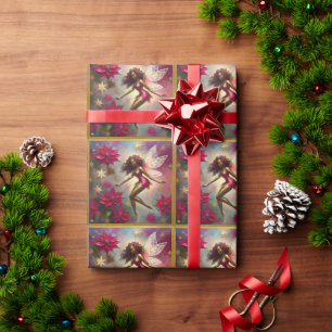 Christmas Fairy Collection - Brown Natural Hair Wrapping Paper