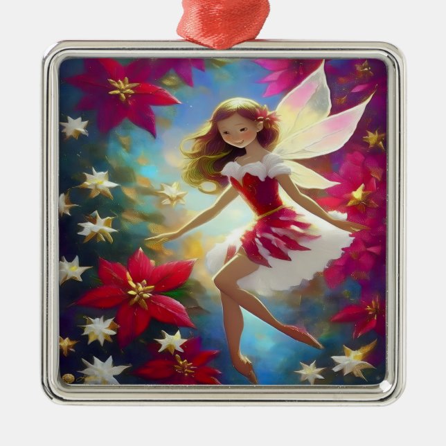 Christmas Fairy Collection - Copper Ginger Hair Metal Ornament (Front)