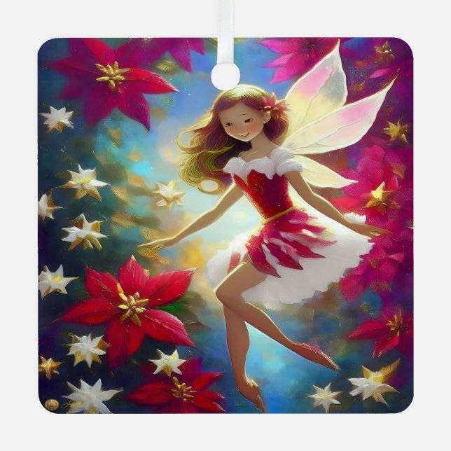 Christmas Fairy Collection - Copper Ginger Hair Metal Tree Decoration (Front)