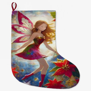 Christmas Fairy Collection - Ginger Hair Large Christmas Stocking