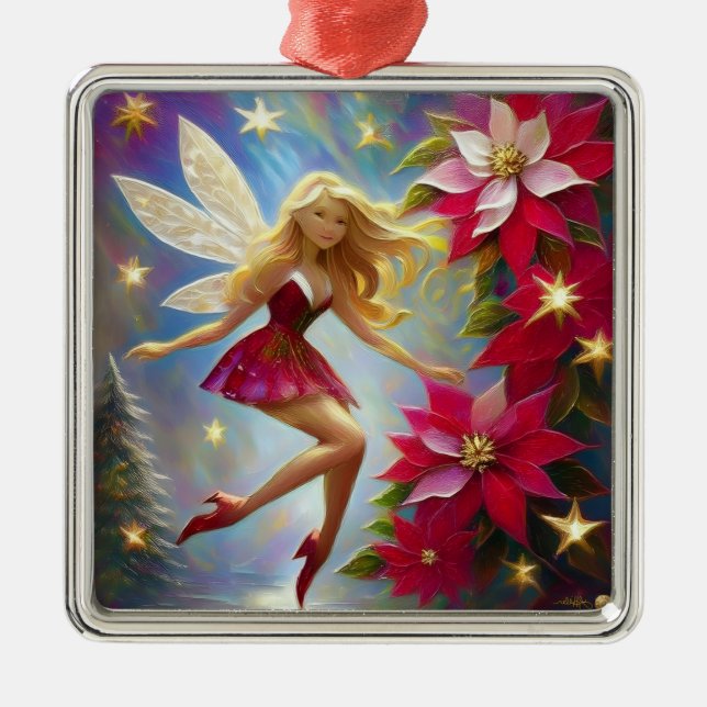 Christmas Fairy Collection - Honey Blonde Hair Metal Ornament (Front)