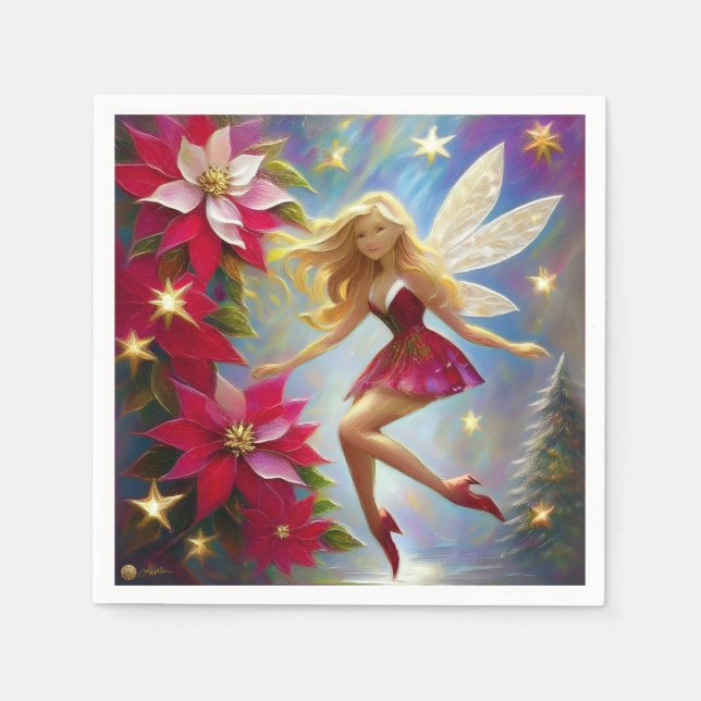 Christmas Fairy Collection - Honey Blonde Hair Napkin (Front)