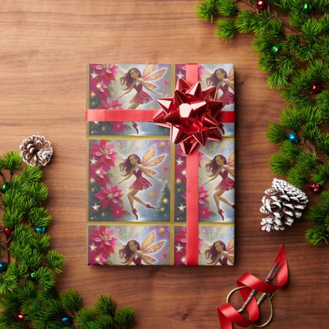 Christmas Fairy Collection - Light Auburn Hair Wrapping Paper (Holiday Gift)