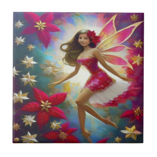 Christmas Fairy Collection - Light Brown Hair Ceramic Tile