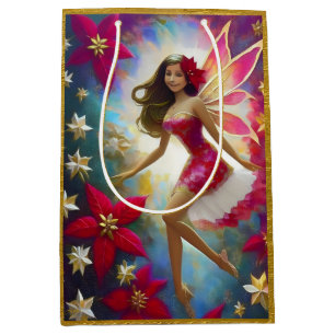 Christmas Fairy Collection - Light Brown Hair Medium Gift Bag