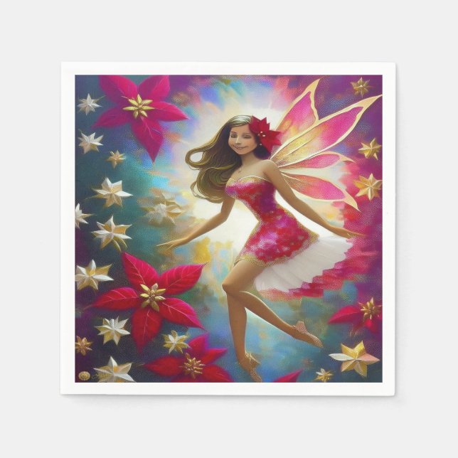 Christmas Fairy Collection - Light Brown Hair Napkin (Front)