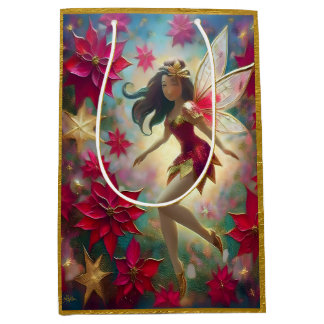 Christmas Fairy Collection - Medium Brown Hair Medium Gift Bag