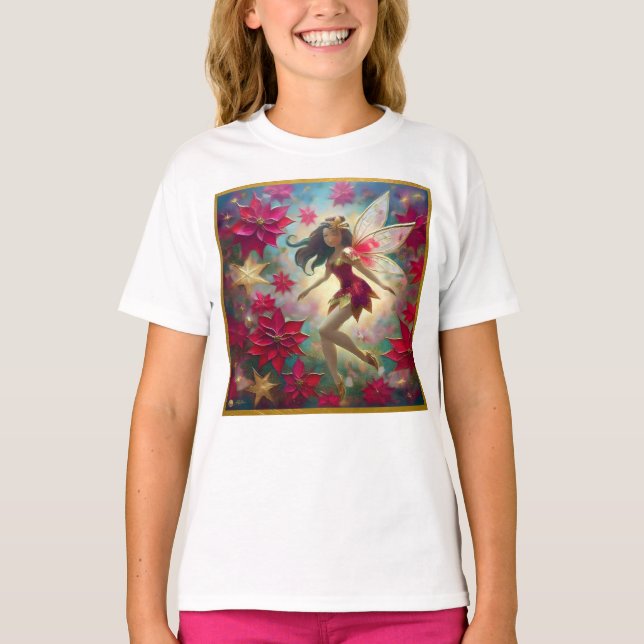 Christmas Fairy Collection - Medium Brown Hair T-Shirt (Front)