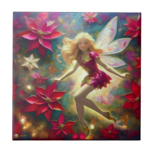 Christmas Fairy Collection - Pale Gold Blonde Hair Ceramic Tile