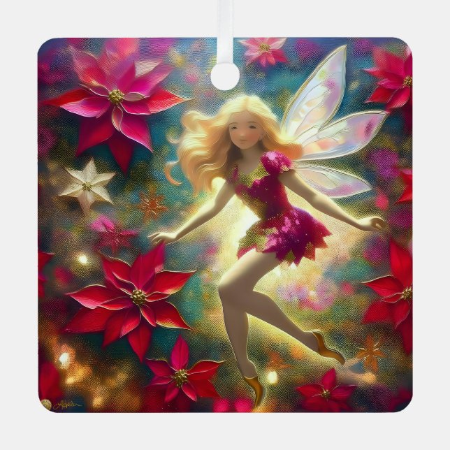 Christmas Fairy Collection - Pale Gold Blonde Hair Metal Tree Decoration (Front)