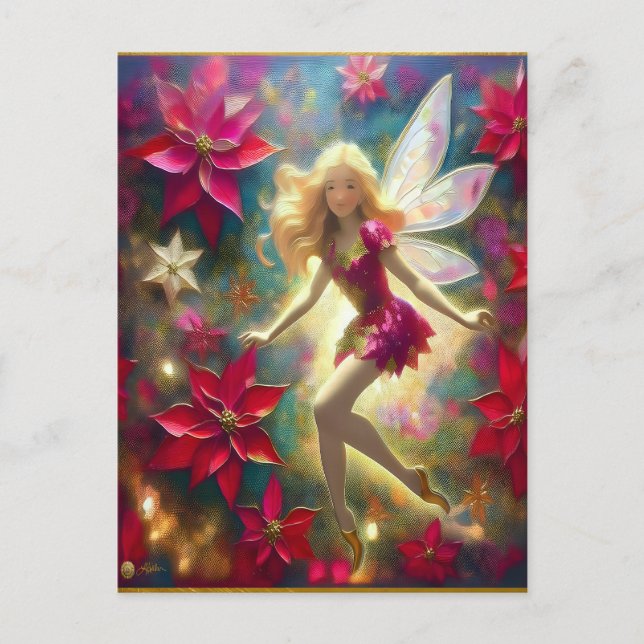 Christmas Fairy Collection - Pale Gold Blonde Hair Postcard (Front)