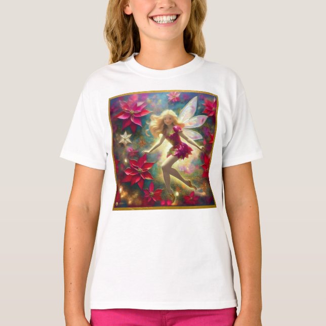 Christmas Fairy Collection - Pale Gold Blonde Hair T-Shirt (Front)