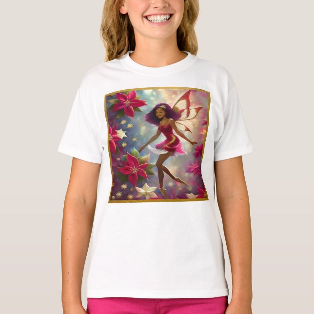 Christmas Fairy Collection Plum Tint Natural Hair T-Shirt (Front)