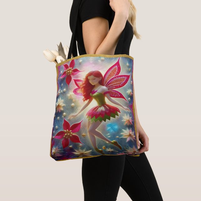 Christmas Fairy Collection - Red Hair Tote Bag (Close Up)