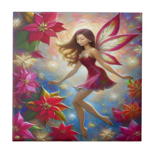 Christmas Fairy Collection - Reddish Brown Hair Ceramic Tile