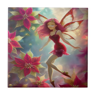 Christmas Fairy Collection - Rose Red Hair Ceramic Tile