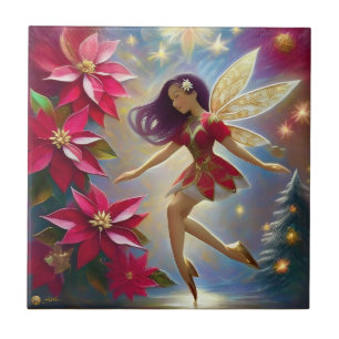 Christmas Fairy Collection - Straight Plum Hair Ceramic Tile
