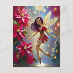 Christmas Fairy Collection - Straight Plum Hair Postcard