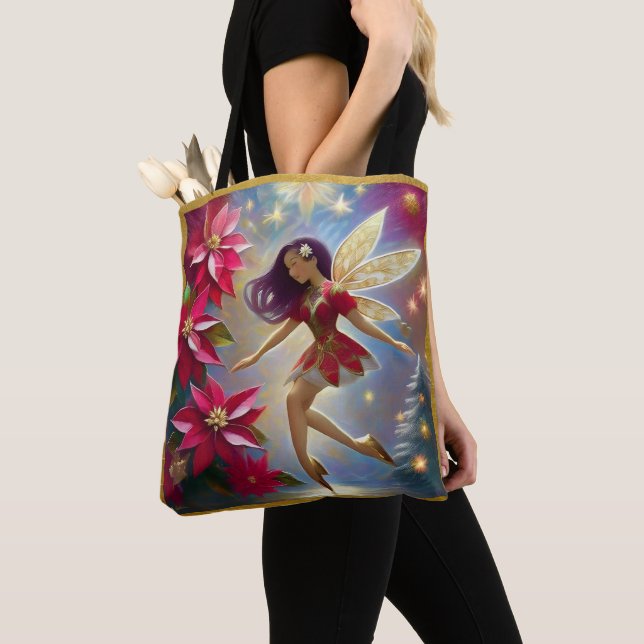 Christmas Fairy Collection - Straight Plum Hair Tote Bag (Close Up)