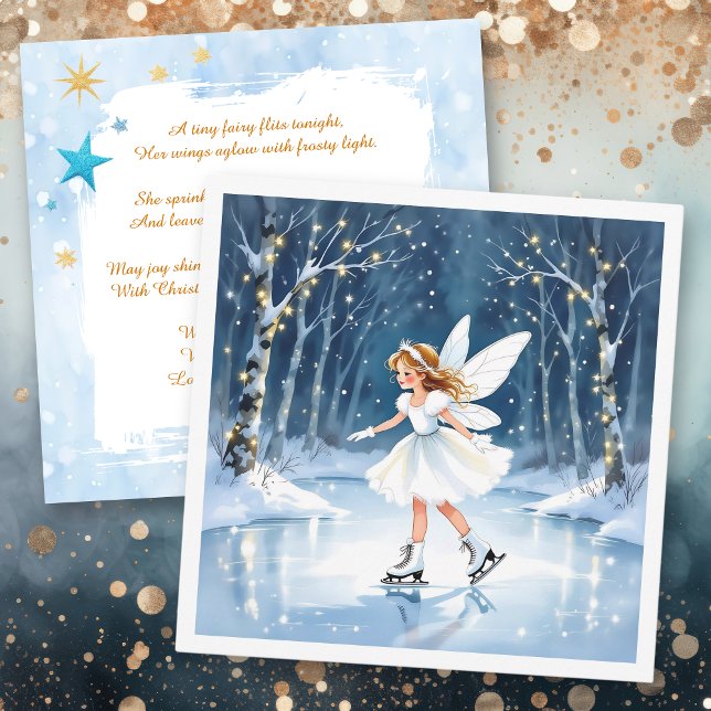 Christmas Fairy Ice Skating in an Enchanted Forest Card (Creator Uploaded)