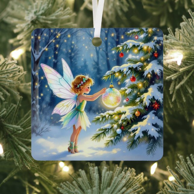 Christmas Fairy in an Enchanted Forest Metal Tree Decoration (Insitu)