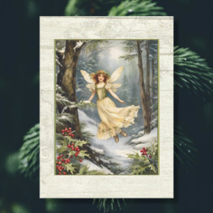 Christmas Fairy Pine Forest Holly Rustic Barn Wood Tissue Paper