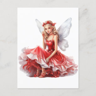 Christmas fairy postcard