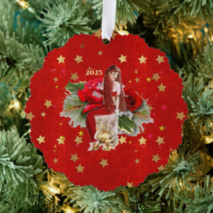  Christmas Fairy & Stars Tree Decoration Card