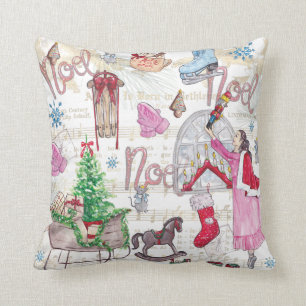 Christmas Fairy Tale Hand painted Cushion