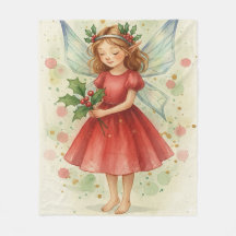 Christmas Fairy Watercolor Art Holiday