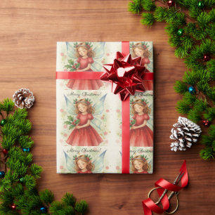 Christmas Fairy Watercolor Art Wrapping Paper