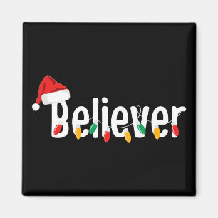 Christmas Faith Believer   Santa Claus Xmas Lights Magnet