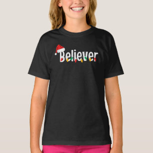 Christmas Faith Believer Santa Claus Xmas Lights T-Shirt