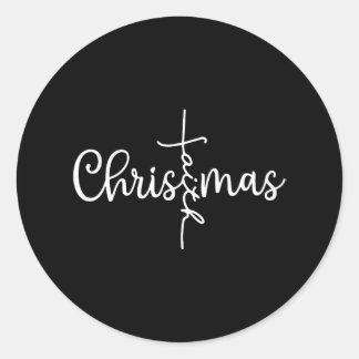Christmas Faith Merry Christmas Jesus Christ Classic Round Sticker