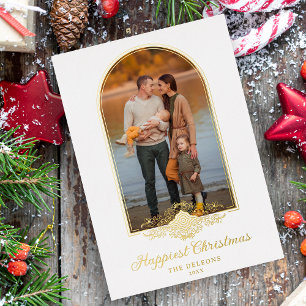 Christmas Fake Lace Fancy Golden Arch Effect Photo