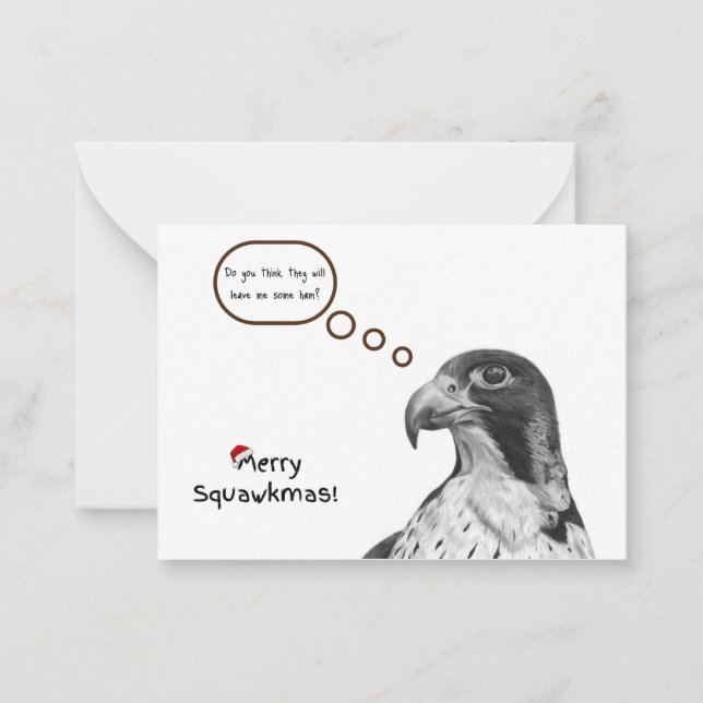 Christmas Falcon Note Card (Front)