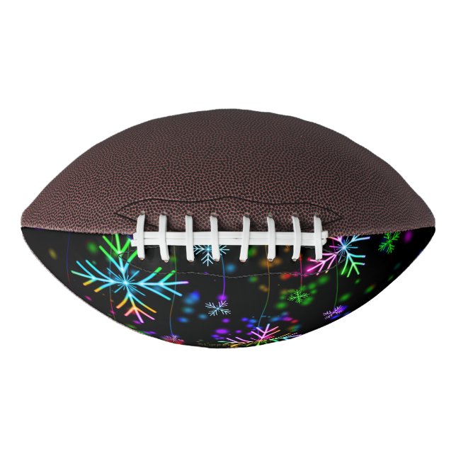 Christmas falling various neon colours snowflakes  football (Front)
