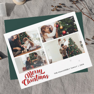 Christmas Family 4 Photos Festive Card