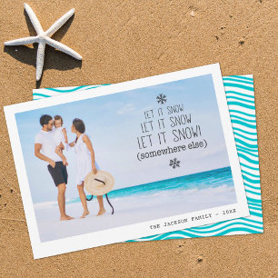 Christmas family beach vacation fun photo holiday card
