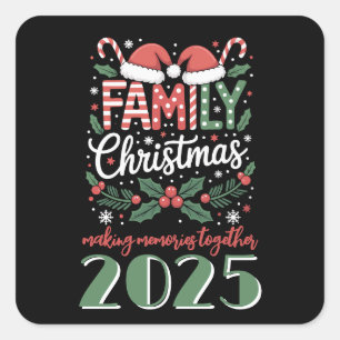 Christmas: Family Christmas 2025 Matching Outfit Square Sticker
