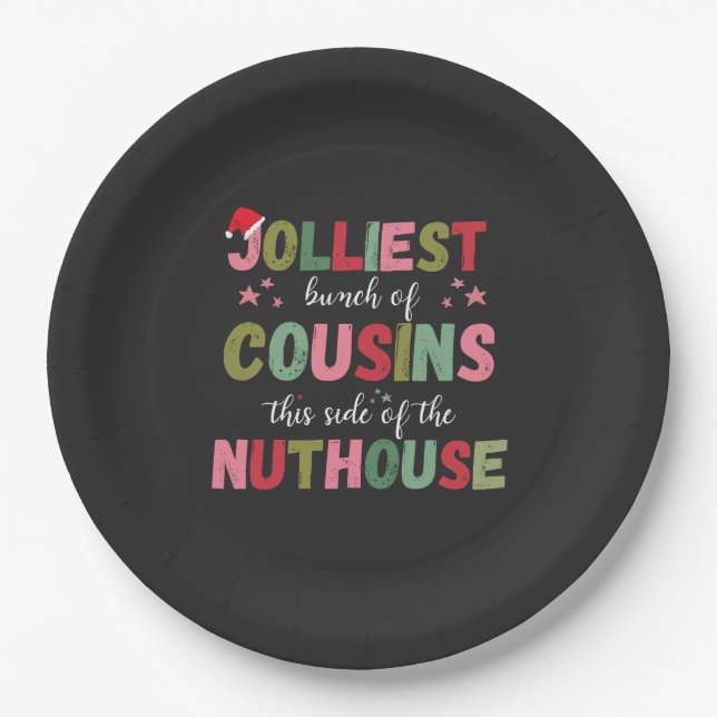 Christmas Family Cousin Reunion Matching  Paper Plate (Front)