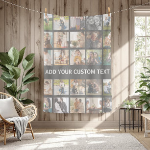 Christmas Family Custom 25 Photo College Fleece Blanket