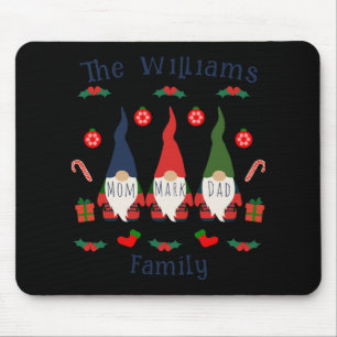 Christmas Family Gnomes Cute And Funny T Shirt Mouse Pad