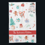 Christmas Family Kitchen Custom decor Tea Towel<br><div class="desc">Add a special touch to your kitchen during the Holiday season! This gorgeous Towel featuring watercolor Christmas elements will add a marvellous festive touch to your kitchen.</div>