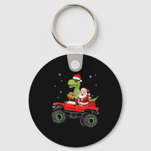 Christmas Family Matching Santa Truck Dinosaur Boy Key Ring