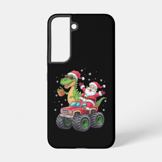 Christmas Family Matching Santa Truck Dinosaur  Samsung Galaxy S22 Case (Back)
