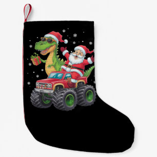 Christmas Family Matching Santa Truck Dinosaur  Small Christmas Stocking