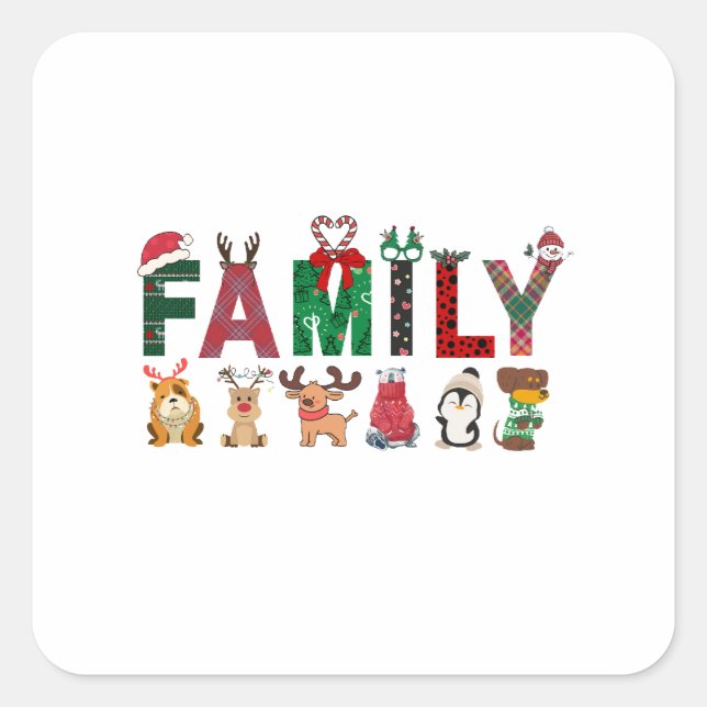 Christmas Family Matching Shirts | holiday family  Square Sticker (Front)